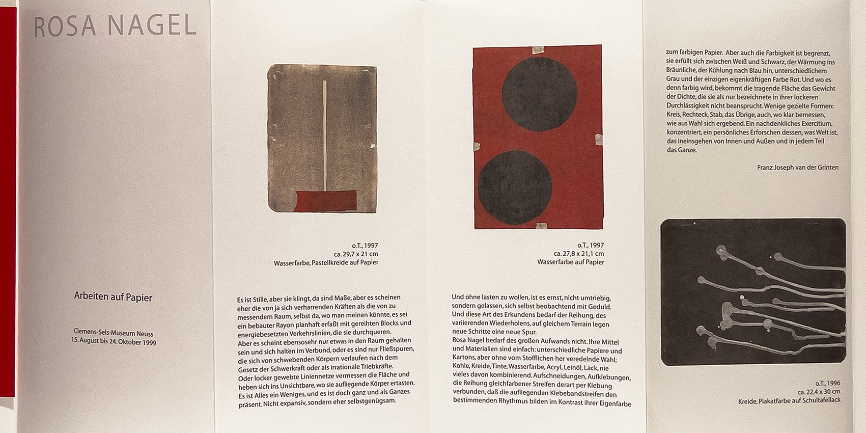 Leporello Clemens Selz Museum Neuss, 1999